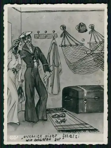 Foto Scherz - Matrose der Kriegsmarine Braut Hochzeitsnacht ... - Info Rückseite