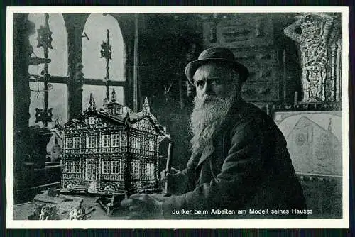 AK Lemgo Bildhauer Maler Architekt Karl Junker Arbeit am Modell seines Hauses
