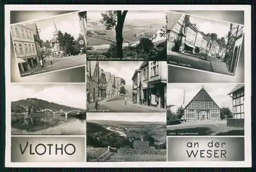 Foto AK Vlotho an der Weser - Langestr. Jugendherberge Weserbrücke .....