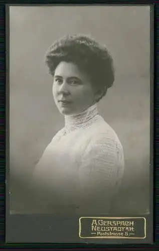 CDV Foto Portrait feiner Dame - Fotografie A. Gerspach, Neustadt a. H., Poststr.