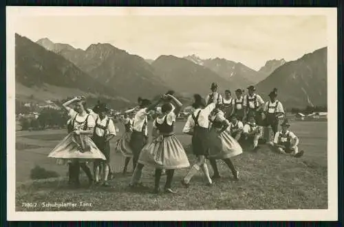 AK Foto Oberstdorf Allgäu Original Schuhplattler Tanz Tracht Lederhose 1939