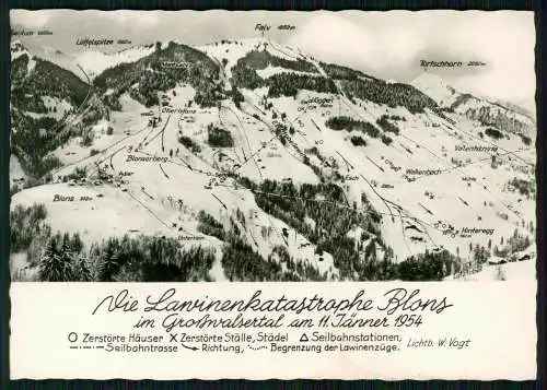 AK Foto Blons in Vorarlberg, Lawinenkatastrophe im Großwalsertal 1954