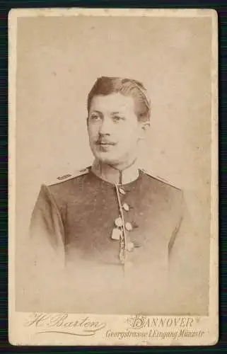 CDV Foto Soldat Uniform Schulterklappe 10 ? -  Fotografie H. Barten Hannover
