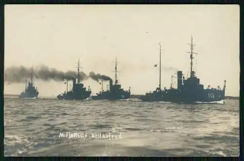 Echt Foto AK - Minensuchflottille deutsche Flottillen Reichsmarine Kriegsmarine