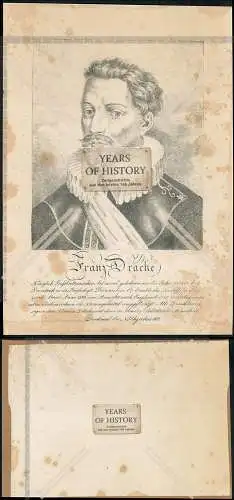 alter Druck um 1880-1900 - Admiral Sir Francis Drake englisch Freibeuter 31x22cm