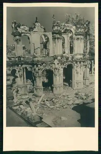AK Dresden Kriegszerstörung - Die Reste des Wallpavillon vom Zwinger