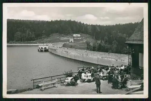 Echt Foto AK - Forbach Schwarzwald - Schwarzenbach Talsperre Gäste im Biergarten