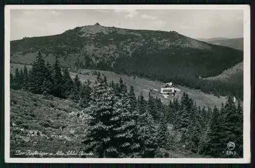 Foto AK Alte Schlesien Baude Reifträger Neuwelt Harrachsdorf  1941 Feldpost gel.