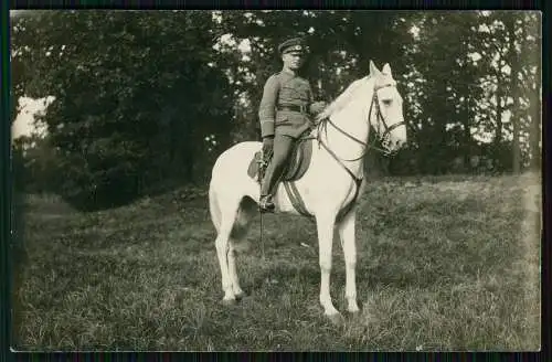 Foto AK - Soldat Offizier der Reichswehr 1925 auf Pferd Schimmel