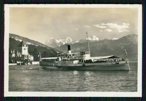 Foto Raddampfer Bubenberg - Oberhofen Thunersee im Berner Oberland um 1940