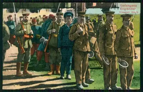 AK 1. WK - Gefangene Engländer Kriegsjahr 1914-1915 - Feldpost Minden Weser gel.