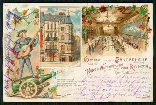 AK Litho - Essen a. d. Ruhr - Hotel Restaurant Sängerhalle Carl Ruoff - 1898