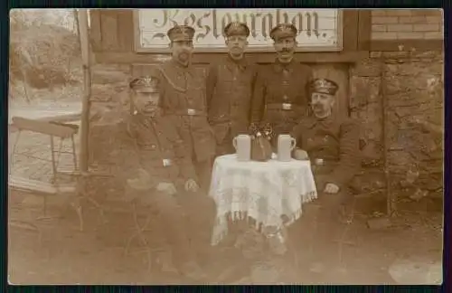 Foto AK 1.WK Soldaten in Minden Weser  -vom Inf.-Ersatz-Bataillon 10 - 1915 gel
