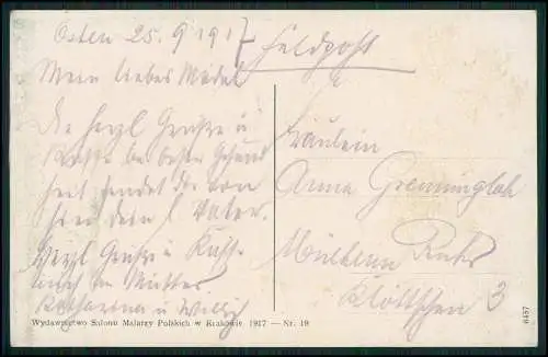 AK - Lwów Lviv Ukraine, Ulica Akademicka i gmach Izby Handlowej - Feldpost 1917