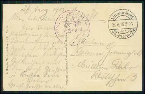 AK 1. WK - Vigneulles Meurthe - 33 Div. I.R. Rgt. 67 MG - Feldpost 08. 1915