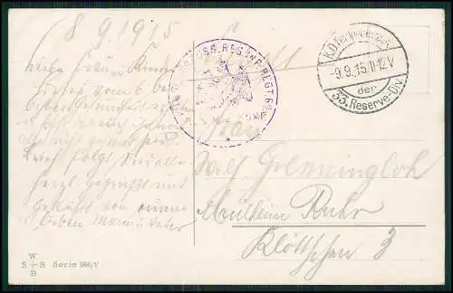 AK 1. WK - Traum eines Landsturmmann -33 Div. I.R. Rgt. 67 MG -Feldpost 09. 1915