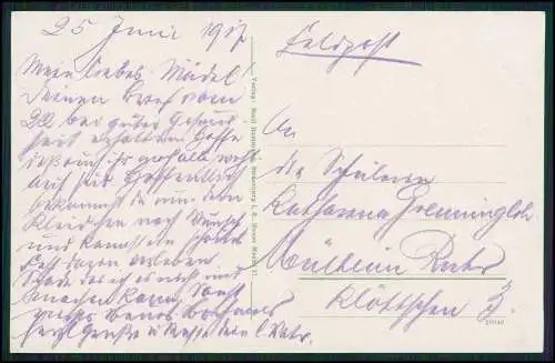 AK 1. WK Saarburg Lothr, Lange-Str - 33 Div. I.R. Rgt. 67 MG - Feldpost 06. 1917