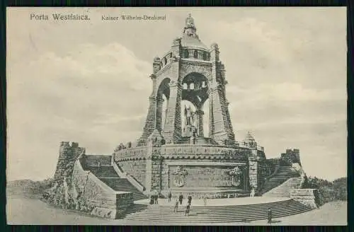 AK- Porta Westfalica Weser - Kaiser Wilhelm-Denkmal - 1915 Feldpost gelaufen