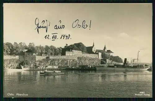 2x Echt Foto AK - Oslo Norwegen - Festung Akershus u. Königliches Schloss - 1940