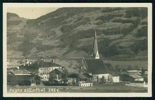 Echt Foto AK - Fügen Zillertal Tirol - Ortschaft Kirche Felder .... - 1929 gel.
