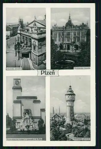 5x AK - Plzeň Pilsen Stadt - diverse Ansichten um 1930-40