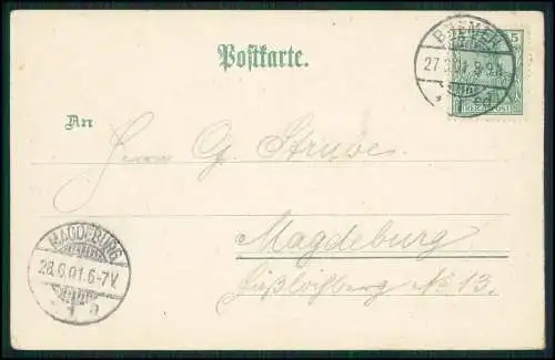 AK Litho - Hansestadt Bremen - Gustav Adolf-Denkmal - 1901 gelaufen