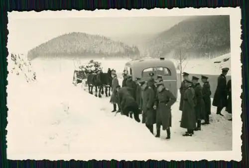 9x Foto - Soldaten Wehrmacht mit Bus am Harz Niedersachsen - Winter Schnee 1937