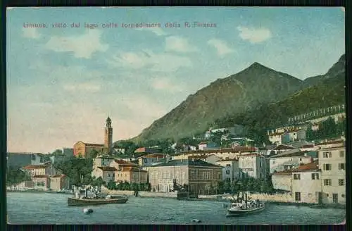 AK - Limone sul Garda Gardasee - visto dal lago colle torpediniere 1906 gelaufen
