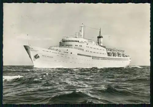Foto AK - FDGB Urlauberschiff TMS Fritz Heckert - auf See - Karte gelaufen