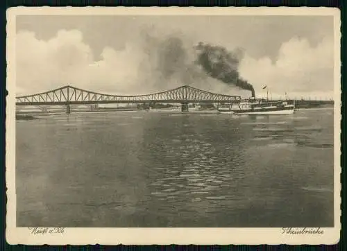 AK - Neuß am Rhein - Düsseldorf Neusser Brücke ? mit Dampfer - um 1930