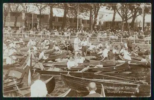 2x Echt Foto AK- Hamburg Uhlenhorst - Uhlenhorster Fährhaus viele Menschen Boote