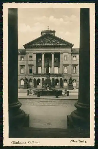 Echt Foto AK - Karlsruhe Baden - Festhalle und Bismarckdenkmal - 1941 gelaufen