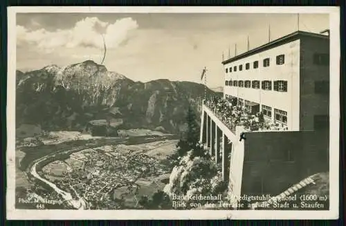 Echt Foto AK- Bad Reichenhall Berghotel Predigtstuhl Blick v. Terrasse 1938 gel.