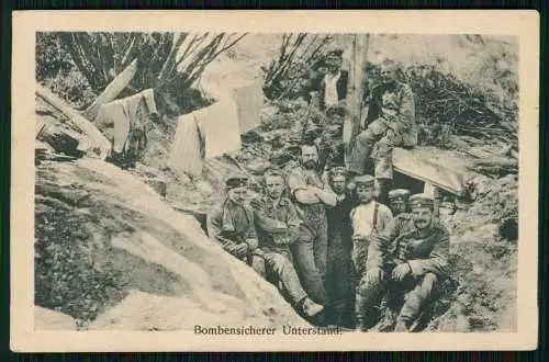 AK 1. WK - Bombensicherer Unterstand - Karl Voegels Berlin O. 27, Blumenstr. 75