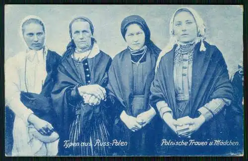 AK 1. WK - Typen aus Russland Polen Polnische Frauen u. Mädchen - 1916 Feldpost