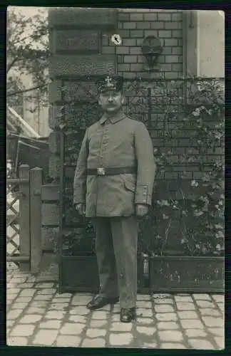 Echt Foto AK 1. WK - Soldat Infanterie Ersatz.... - Karsruhe Baden 1915 Feldpost
