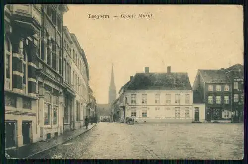 AK 1. WK - Izegem Iseghem Westflandern Groote Markt  - 1917 Feldpost gelaufen