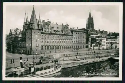 Echt Foto AK - Frankfurt am Main - Anleger Boote Dom mit Saalhof - 1939 gelaufen