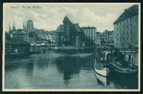 AK  - Gdańsk Danzig -  An der Mottlau, Hafenpartie, Krantor - 1933 gelaufen