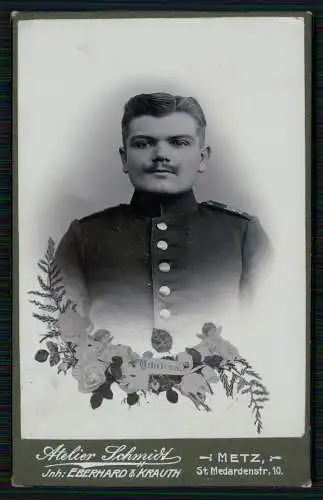 CDV Foto Soldat Schulterklappe 98 - Atelier Schmidt Metz St. Medardenstrasse 10