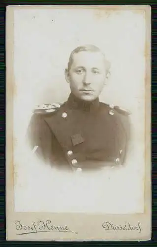 CDV Soldat Epauletten - Fotografie Josef Henne Düsseldorf Elberfelderstrasse 1