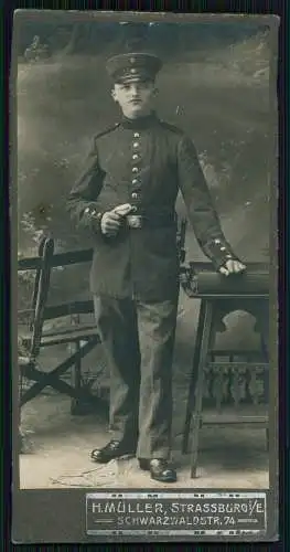 CDV Soldat Seitengewehr - Fotografie H. Müller, Strassburg Schwarzwaldstrasse 74