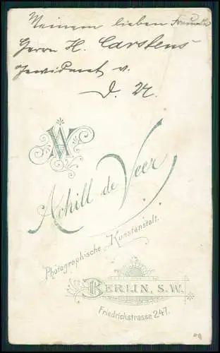 CDV Foto Soldat Orden 1897- Fotografie Achill de Veer, Berlin Friedrichstrasse 2