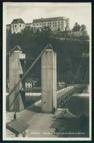 Echt Foto AK - Passau - Festung Oberhaus mit Luitpold-Kettenbrücke