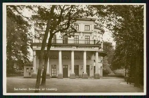 Echt Foto AK - Bad Aachen - Restaurant Gasthaus Belvedere auf dem Lousberg -1937