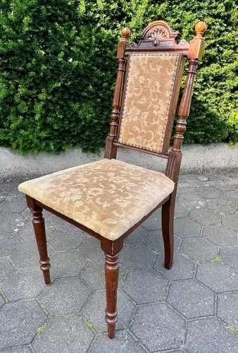 Orig. Tisch Gründerzeit ca. 1880 und 2x dazugehöriger Muschel-Stuhl gleiche Zeit