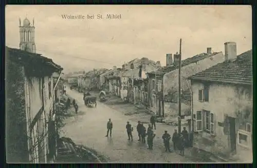 AK 1. WK - Woinville bei Saint-Mihiel - zerstört deutsche Soldaten - 1915 gel.
