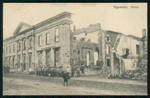 AK 1. WK - Mairie de Vigneulles-lès-Hattonchâtel - zerstört deutsche Soldaten