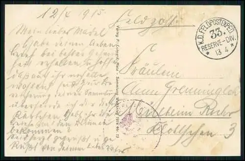 AK 1. WK - Mairie de Vigneulles-lès-Hattonchâtel - zerstört deutsche Soldaten