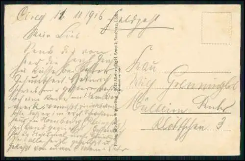 AK 1. WK - Nonhigny Meurthe et Moselle -  zerstörte Stadt Kirche - 1916 Feldpost